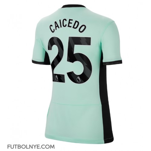 Camiseta Chelsea Moises Caicedo #25 Tercera Equipación para mujer 2023-24 manga corta